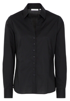ETERNA LANGE MOUW BLOUSE MODERN CLASSIC STRETCH ZWART UNI