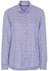 ETERNA LANGE MOUW BLOUSE MODERN CLASSIC TWILL BLAUW / ORANJE GERUIT
