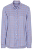 ETERNA LANGE MOUW BLOUSE MODERN CLASSIC TWILL BLAUW / ORANJE GERUIT