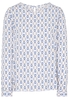 ETERNA LANGE MOUW BLOUSE MODERN CLASSIC VISKOSE BEIGE / BLAUW PRINT