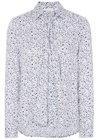 ETERNA LANGE MOUW BLOUSE MODERN CLASSIC VISKOSE BLAUW / WIT PRINT