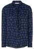 ETERNA LANGE MOUW BLOUSE MODERN CLASSIC VISKOSE BLAUW PRINT