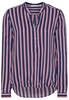 ETERNA LANGE MOUW BLOUSE MODERN CLASSIC VISKOSE MARINEBLAUW GESTREEPT