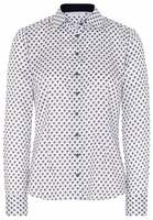 ETERNA LANGE MOUW BLOUSE MODERN CLASSIC WIT / BRUIN / BLAUW PRINT