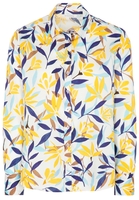 ETERNA LANGE MOUW BLOUSE MODERN CLASSIC WIT / KLEURRIJK PRINT