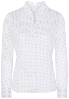 ETERNA LANGE MOUW BLOUSE MODERN CLASSIC WIT / LICHTBLAUW PRINT