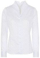 ETERNA LANGE MOUW BLOUSE MODERN CLASSIC WIT / LICHTBLAUW PRINT