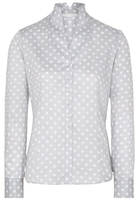 ETERNA LANGE MOUW BLOUSE MODERN CLASSIC ZILVERGRIJS / WIT PRINT
