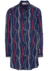 ETERNA LANGE MOUW BLOUSEJURK MODERN CLASSIC POPELINE MARINEBLAUW PRINT