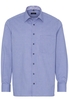 ETERNA LANGE MOUW OVERHEMD COMFORT FIT BLAUW MET RELIËF