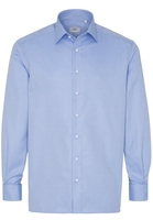 ETERNA LANGE MOUW OVERHEMD COMFORT FIT BLAUW MET RELIËF