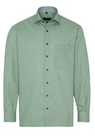 ETERNA LANGE MOUW OVERHEMD COMFORT FIT GROEN/WIT MET RELIËF