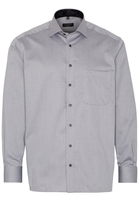 ETERNA LANGE MOUW OVERHEMD COMFORT FIT ZILVER GRIJS MET RELIËF