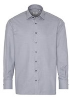 ETERNA LANGE MOUW OVERHEMD COMFORT FIT ZILVER GRIJS MET RELIËF