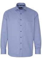ETERNA LANGE MOUW OVERHEMD COMFORT FIT BLAUW MET RELIËF