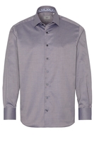 ETERNA LANGE MOUW OVERHEMD COMFORT FIT BLAUW MET RELIËF