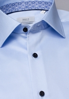 ETERNA LANGE MOUW OVERHEMD COMFORT FIT GENTLE SHIRT TWILL LICHTBLAUW