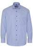 ETERNA LANGE MOUW OVERHEMD COMFORT FIT KETTLANCÈ BLAUW MET RELIËF