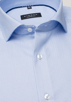 ETERNA LANGE MOUW OVERHEMD COMFORT FIT KETTLANCÈ LICHT BLAUW / WIT MET