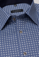 ETERNA LANGE MOUW OVERHEMD COMFORT FIT PINPOINT BLAUW PRINT