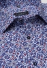 ETERNA LANGE MOUW OVERHEMD COMFORT FIT POPELINE BLAUW / ROOD PRINT