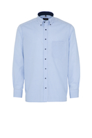 ETERNA LANGE MOUW OVERHEMD COMFORT FIT POPELINE BLAUW GERUIT