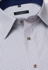 ETERNA LANGE MOUW OVERHEMD COMFORT FIT POPELINE BLAUW PRINT