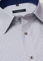 ETERNA LANGE MOUW OVERHEMD COMFORT FIT POPELINE BLAUW PRINT