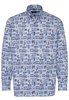 ETERNA LANGE MOUW OVERHEMD COMFORT FIT POPELINE BLAUW PRINT
