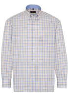 ETERNA LANGE MOUW OVERHEMD COMFORT FIT POPELINE LICHTBLAUW / GEEL