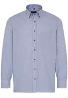 ETERNA LANGE MOUW OVERHEMD COMFORT FIT POPELINE LICHTBLAUW / ROZE