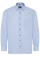 ETERNA LANGE MOUW OVERHEMD COMFORT FIT POPELINE LICHTBLAUW / WIT
