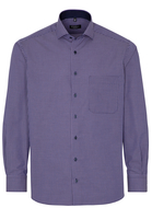 ETERNA LANGE MOUW OVERHEMD COMFORT FIT POPELINE LILA / ZWART GERUIT
