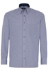 ETERNA LANGE MOUW OVERHEMD COMFORT FIT POPELINE NAVY / WIT GERUIT