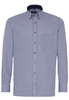 ETERNA LANGE MOUW OVERHEMD COMFORT FIT POPELINE NAVY / WIT GERUIT
