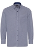 ETERNA LANGE MOUW OVERHEMD COMFORT FIT POPELINE NAVY / WIT GERUIT