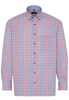 ETERNA LANGE MOUW OVERHEMD COMFORT FIT POPELINE ROOD / BLAUW GERUIT