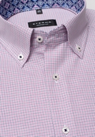 ETERNA LANGE MOUW OVERHEMD COMFORT FIT POPELINE ROZE GERUIT