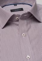ETERNA LANGE MOUW OVERHEMD COMFORT FIT POPELINE WIJN ROOD / WIT