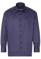 ETERNA LANGE MOUW OVERHEMD COMFORT FIT SATIJNBINDING BLAUW PRINT