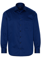 ETERNA LANGE MOUW OVERHEMD COMFORT FIT SATIJNBINDING BLAUW/ZWART
