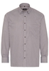 ETERNA LANGE MOUW OVERHEMD COMFORT FIT SATIJNBINDING BRUIN/WIT