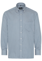 ETERNA LANGE MOUW OVERHEMD COMFORT FIT SATIJNBINDING GROEN/WIT