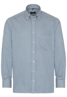 ETERNA LANGE MOUW OVERHEMD COMFORT FIT SATIJNBINDING GROEN/WIT