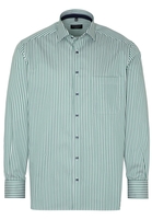 ETERNA LANGE MOUW OVERHEMD COMFORT FIT SATIJNBINDING GROEN/WIT