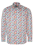 ETERNA LANGE MOUW OVERHEMD COMFORT FIT SATIJNBINDING KLEURRIJK PRINT