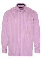 ETERNA LANGE MOUW OVERHEMD COMFORT FIT SATIJNBINDING ROZE / WIT