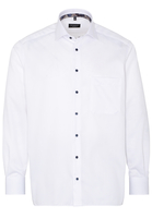 ETERNA LANGE MOUW OVERHEMD COMFORT FIT SATIJNBINDING WIT UNI
