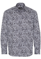 ETERNA LANGE MOUW OVERHEMD COMFORT FIT SATIJNBINDING ZILVER GRIJS