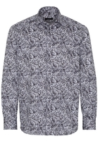 ETERNA LANGE MOUW OVERHEMD COMFORT FIT SATIJNBINDING ZILVER GRIJS